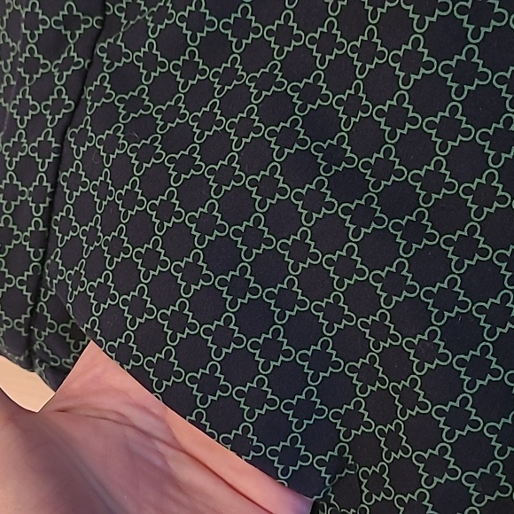 NWOT KENAR Stretch Blue and Green Patterned Trousers with Pockets - Picture 7 of 13